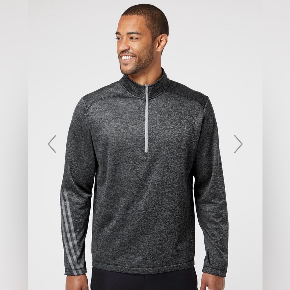 Adidas - Brushed Terry Heathered Quarter-Zip Pullover
